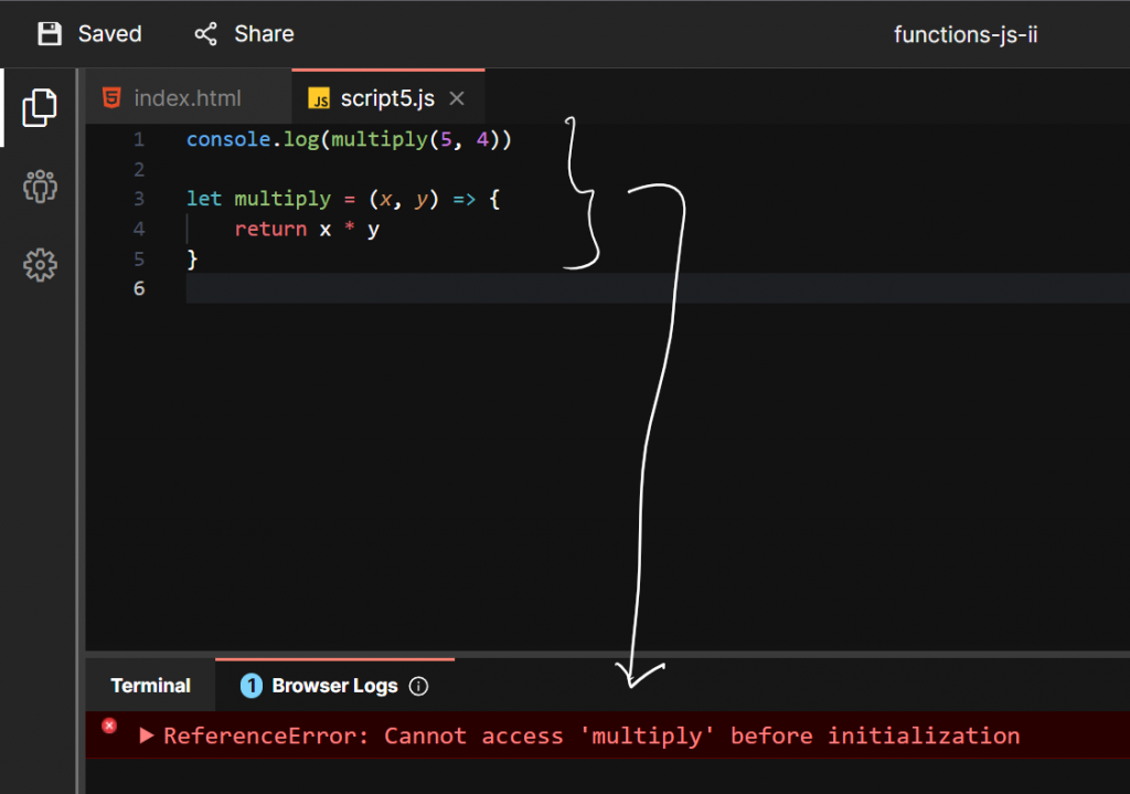 Hoisting Arrow Functions