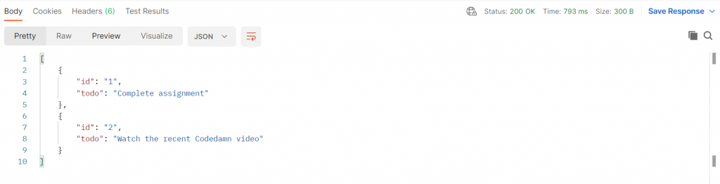 Todo was deleted from the list.