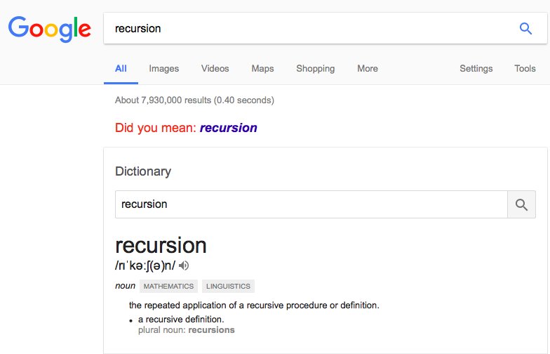 Google's easter egg about recursio