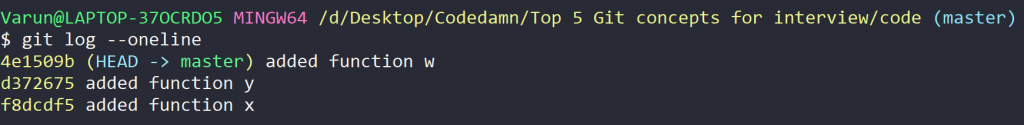 Wrong commit message