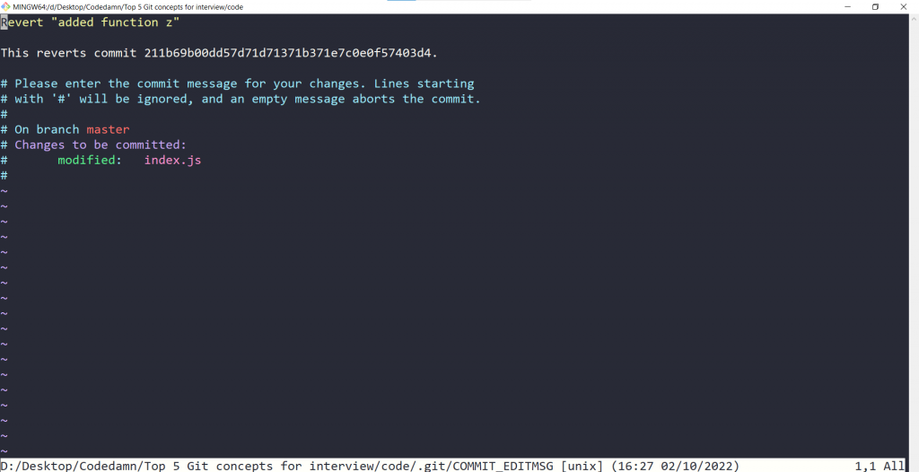 Commit message editor