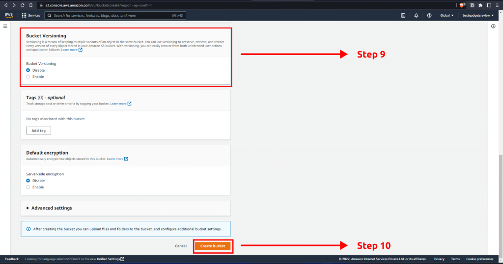 Steps 9 and 10