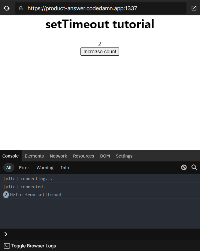 The output of the above code.