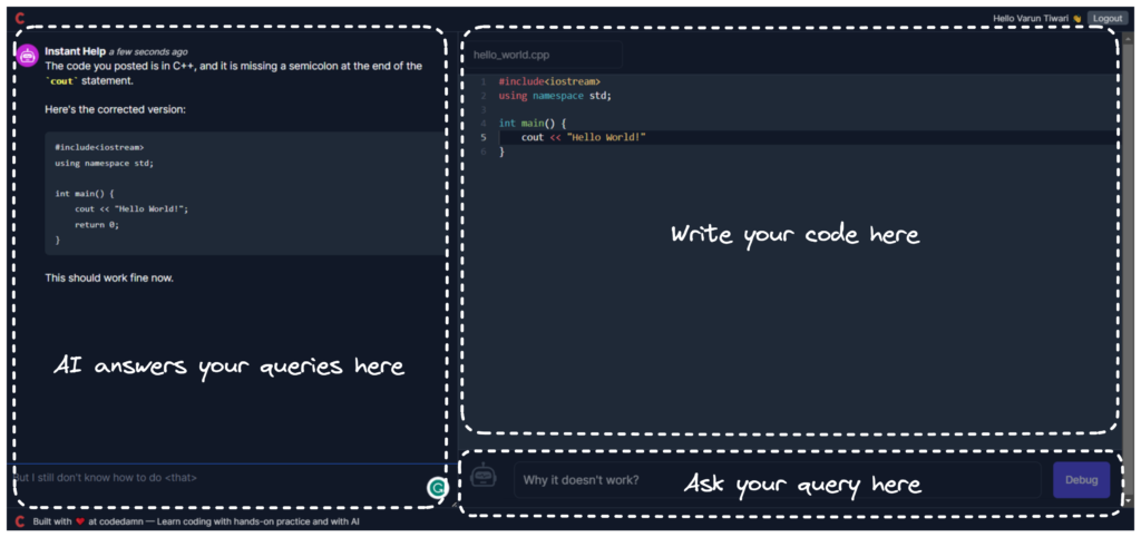 Layout of the application